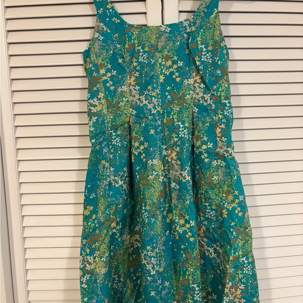 Floral Dress in Teal and Green